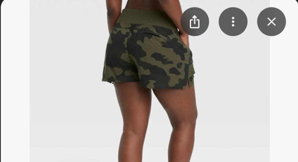 All In Motion Military Green Camouflage High Rise Athletic Shorts 2XL